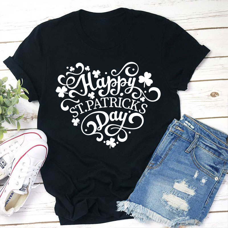 St Patricks Day Heart Teacher T-Shirt