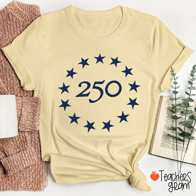 America 250 Flag Teacher T-Shirt