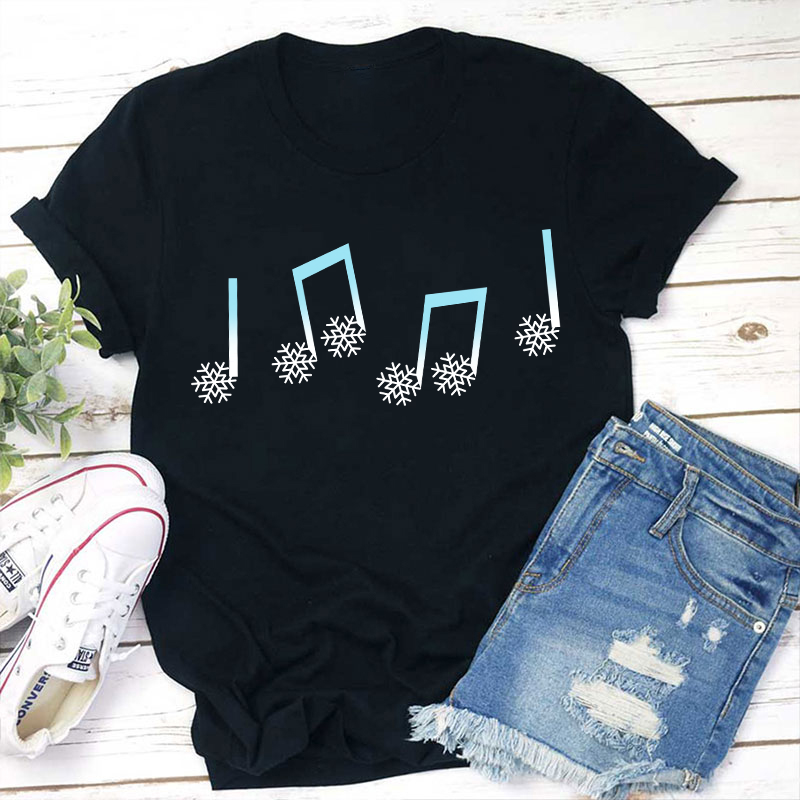 Snowflake Note Teacher T-Shirt Sale-Teachersgram