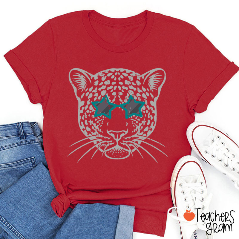Personalized Mascot Star Glasses Teacher T-Shirt