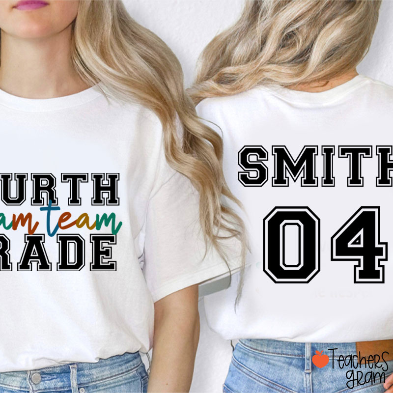 Personalized Dream Team Teacher Two Sided T-Shirt