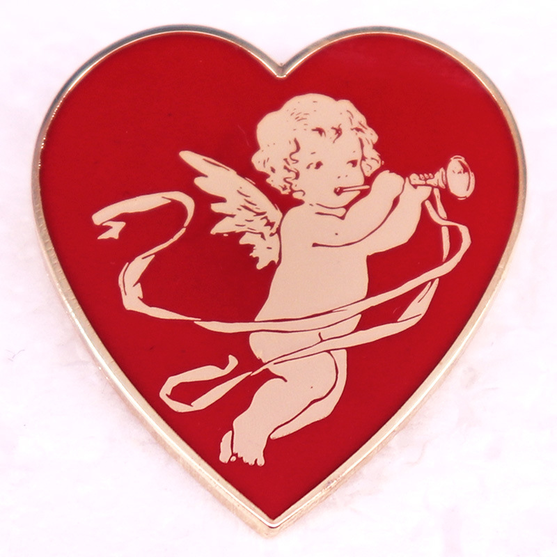 Cupid Angel Heart Teacher Pin