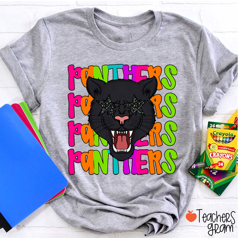 Personalized Mascot Star Glasses Teacher T-Shirt