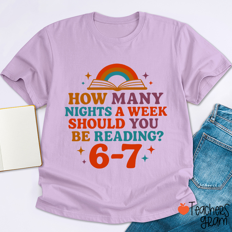 How Many Nights 6–7 Meme Teacher T-Shirt
