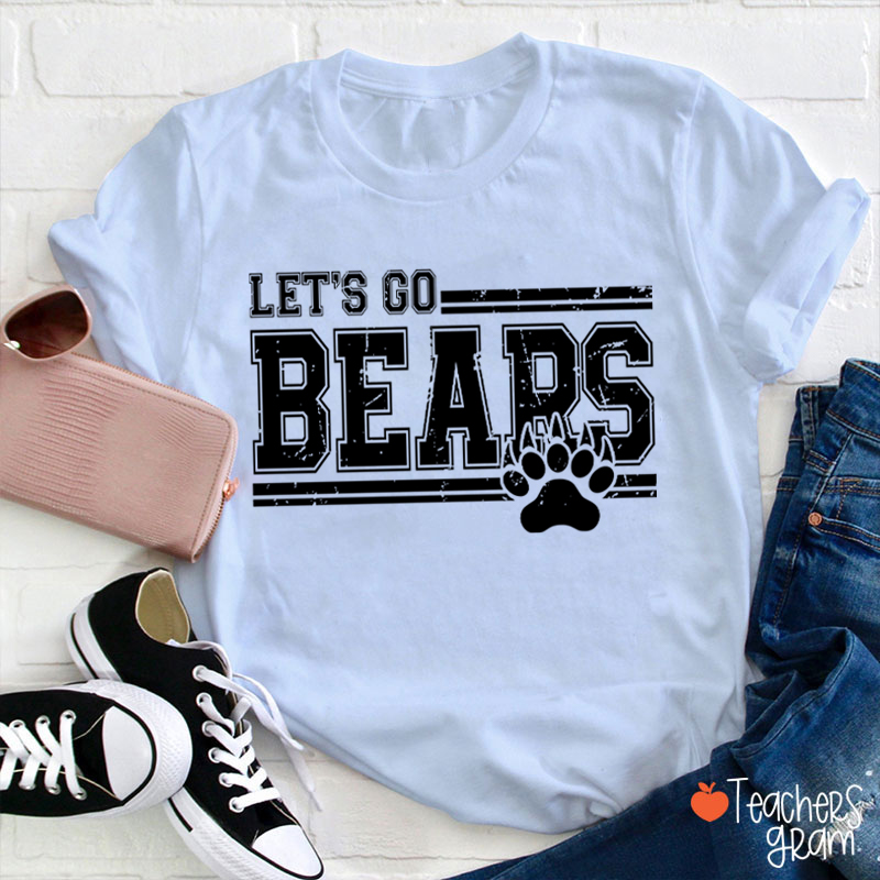 Personalized Mascot And Paw Let's Go Teacher T-Shirt