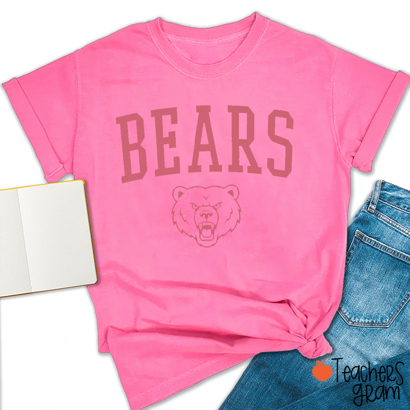 Personalized Mascot Outline Graphic Varsity Letter Teacher T-Shirt