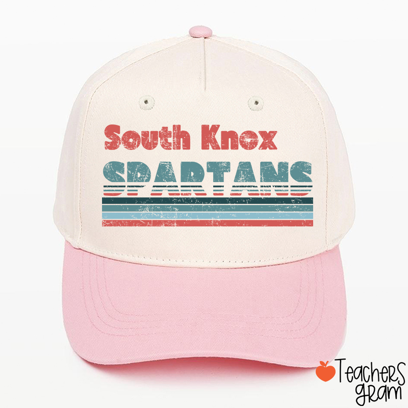 Personalized Mascot And School Name Contrast Color Line Design Teacher Baseball Cap