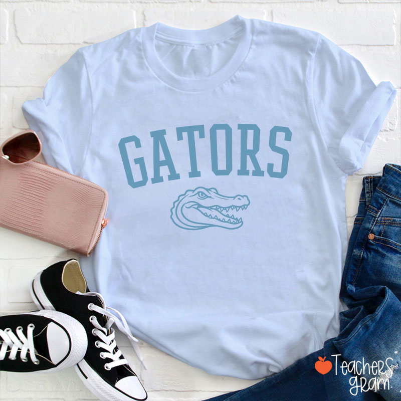Personalized Mascot Outline Graphic Varsity Letter Teacher T-Shirt