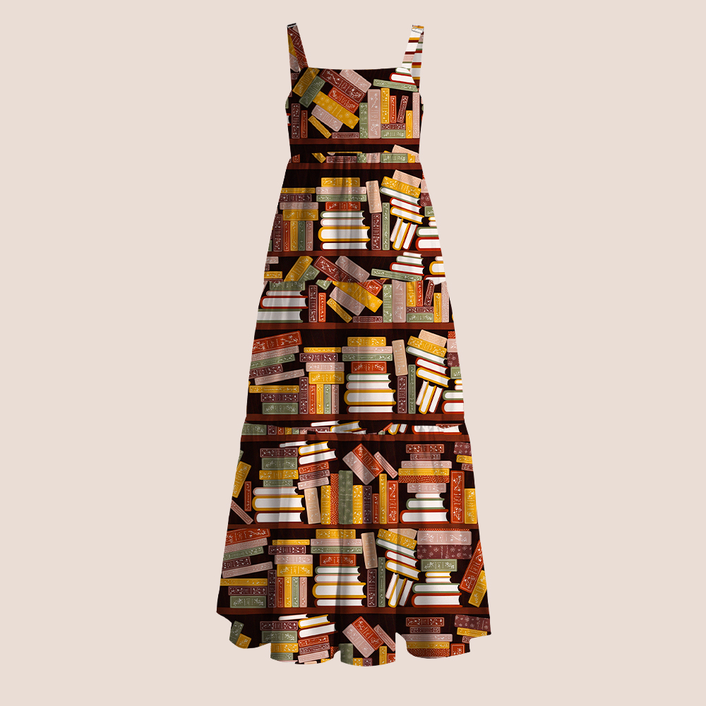 Cluttered Bookshelf Book Lover Teacher Slip Dress