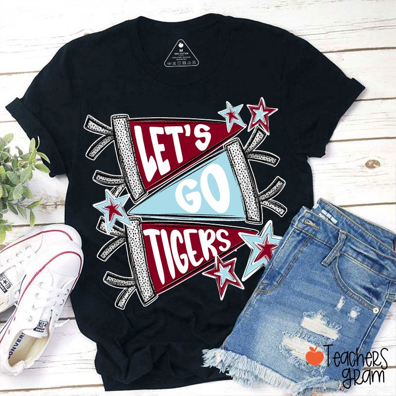 Personalized  Mascot Pennant School Spirit Teacher T-Shirt