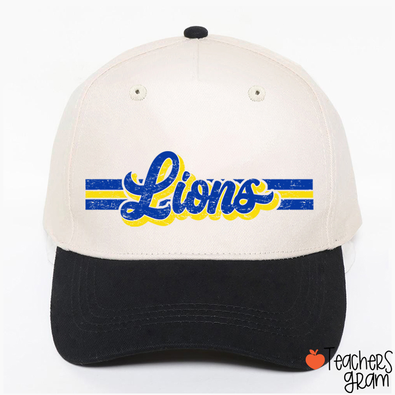 Personalized Mascot Contrast Color Line Teacher Baseball Cap
