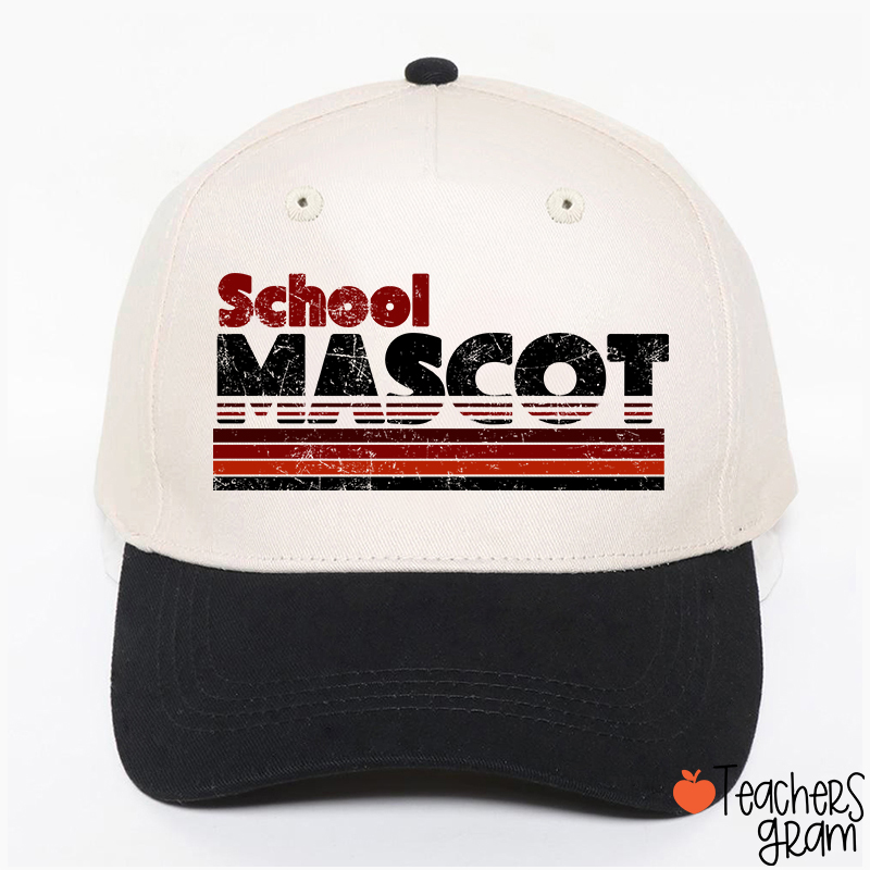 Personalized Mascot And School Name Contrast Color Line Design Teacher Baseball Cap