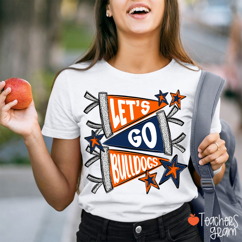 Personalized  Mascot Pennant School Spirit Teacher T-Shirt