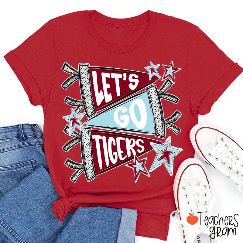 Personalized  Mascot Pennant School Spirit Teacher T-Shirt