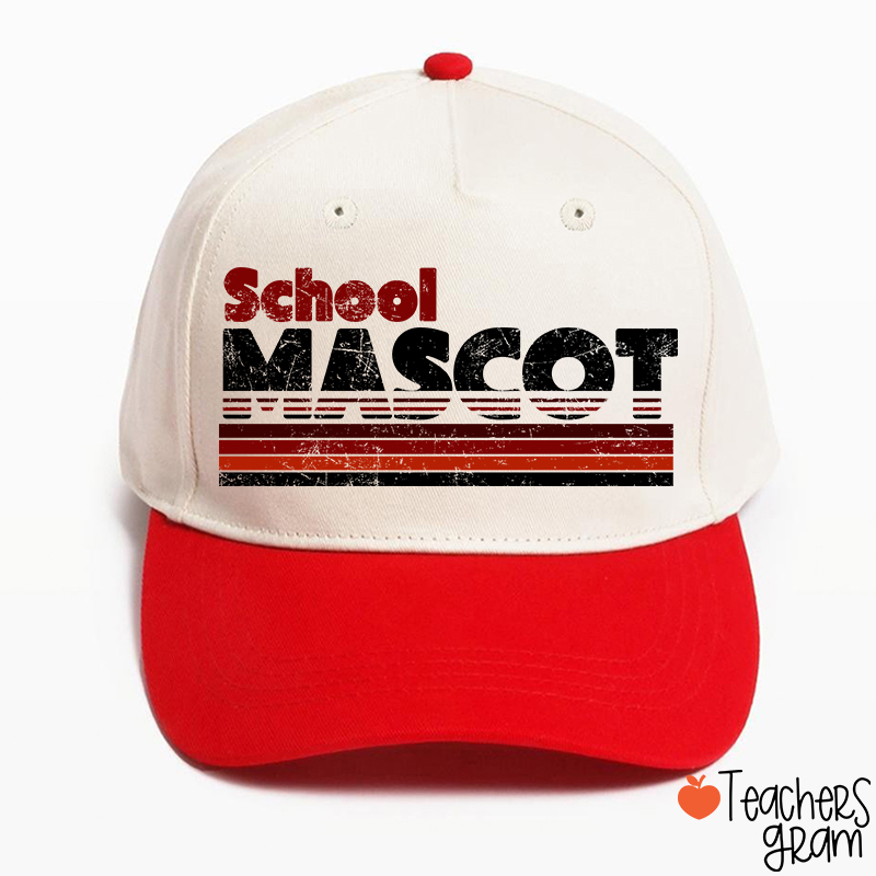 Personalized Mascot And School Name Contrast Color Line Design Teacher Baseball Cap