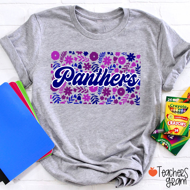 Personalized Mascot Flowers And Plants School Spirit Teacher T-Shirt
