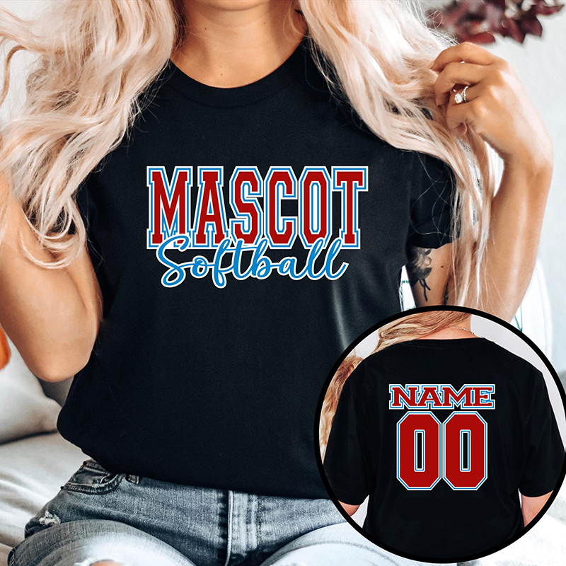 Personalized Mascot And Sport Pride Jersey Teacher Two Sided T-Shirt