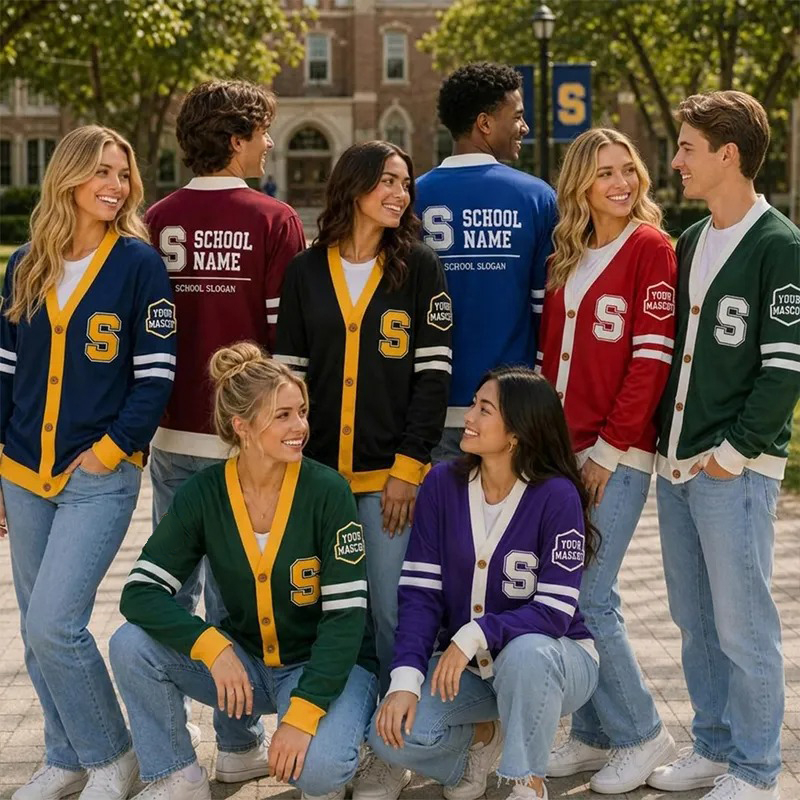 Personalized School Name Slogan Mascot Initial Teacher Ugly Cardigan Sweater