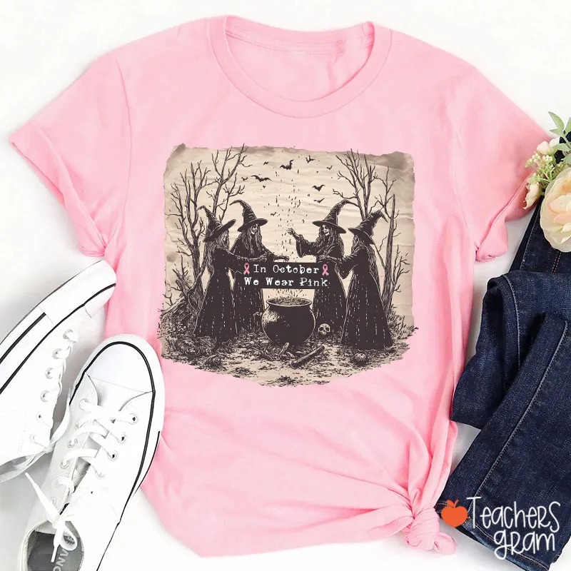 Breast Cancer Support Squad Breast Cancer Awareness Teacher T‑Shirt