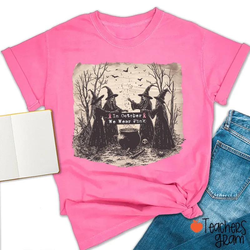 Breast Cancer Support Squad Breast Cancer Awareness Teacher T‑Shirt