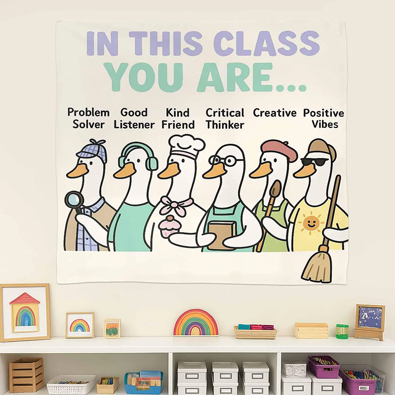 Funny Silly Goose Motivational Teacher Classroom Tapestry