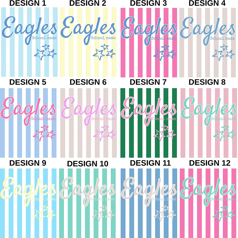 Personalized Mascot Name Number Vertical Stripe Two Sided Teacher T-Shirt