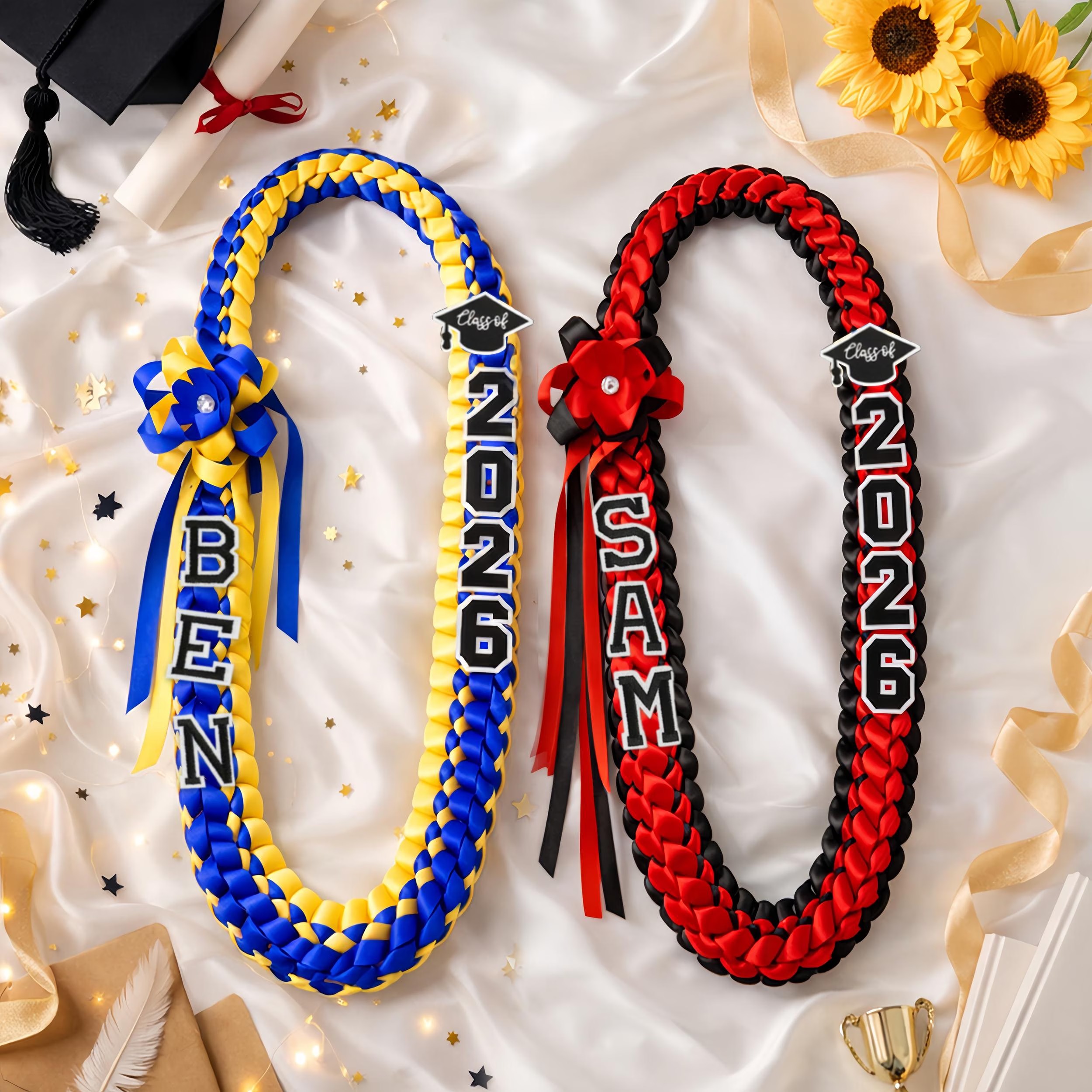 Personalized Graduation Ribbon Lei
