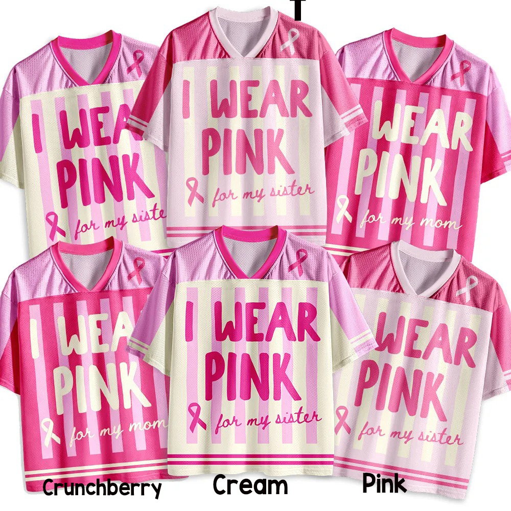 Personalized I Wear Pink For Breast Cancer Teacher Mesh Jersey