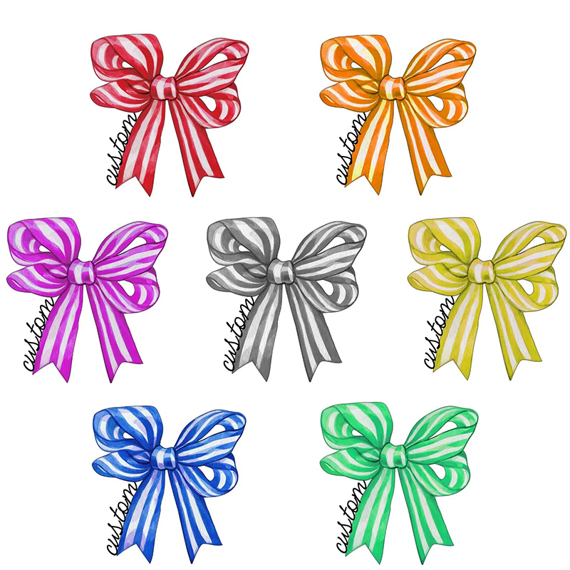 Personalized Mascot And Name Striped Bow Teacher Two Sided T-Shirt