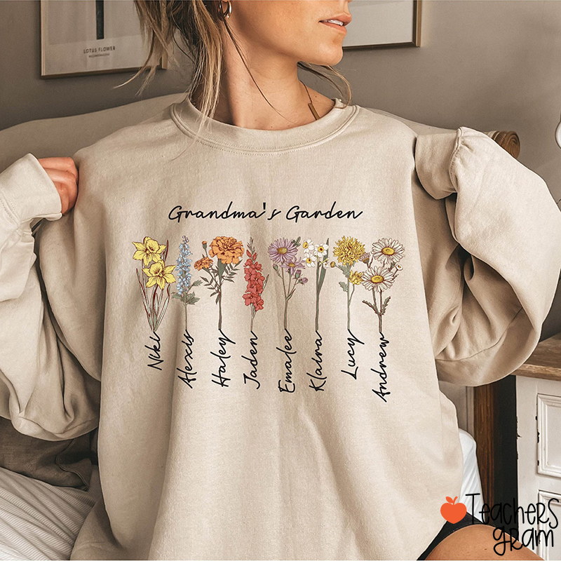 Personalized Grandma's Garden Teacher Sweatshirt