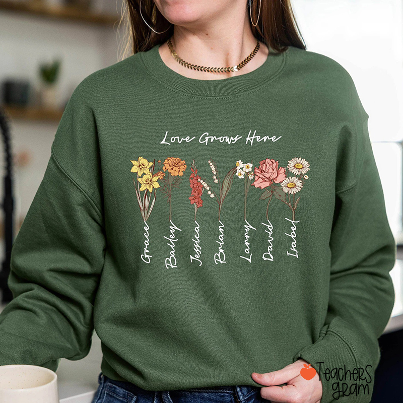 Personalized Grandma's Garden Teacher Sweatshirt