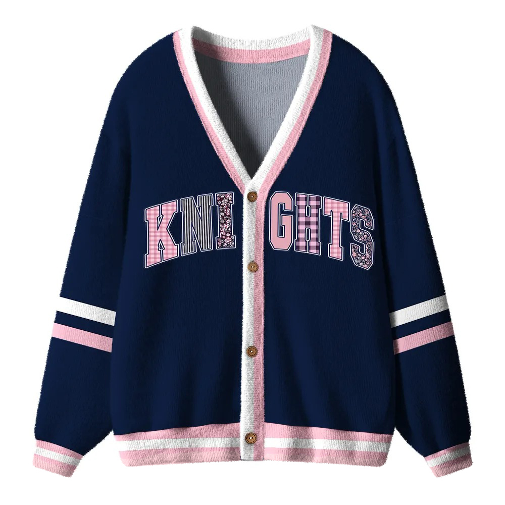Personalized School Name Number Mascot Teacher Ugly Cardigan Sweater