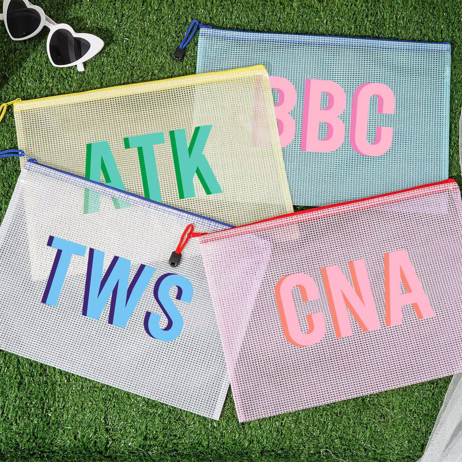 Shadow Monogram Mesh Zipper Bag