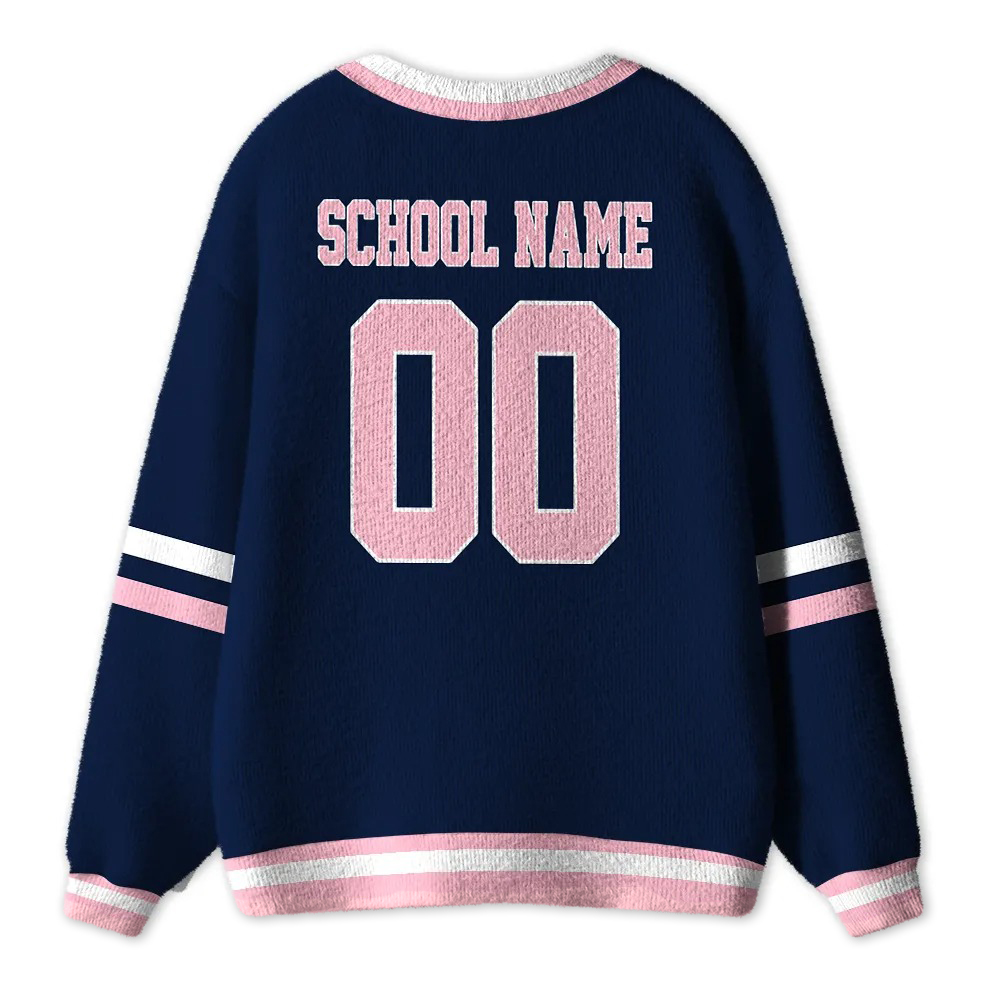 Personalized School Name Number Mascot Teacher Ugly Cardigan Sweater