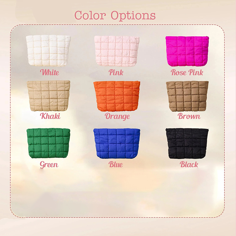 Personalized Quilted Nylon Makeup Bag