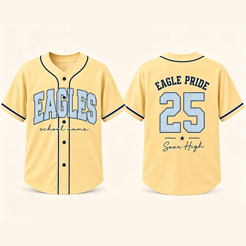 Personalized Mascot Name Preppy Solid Script Custom School Baseball Jersey