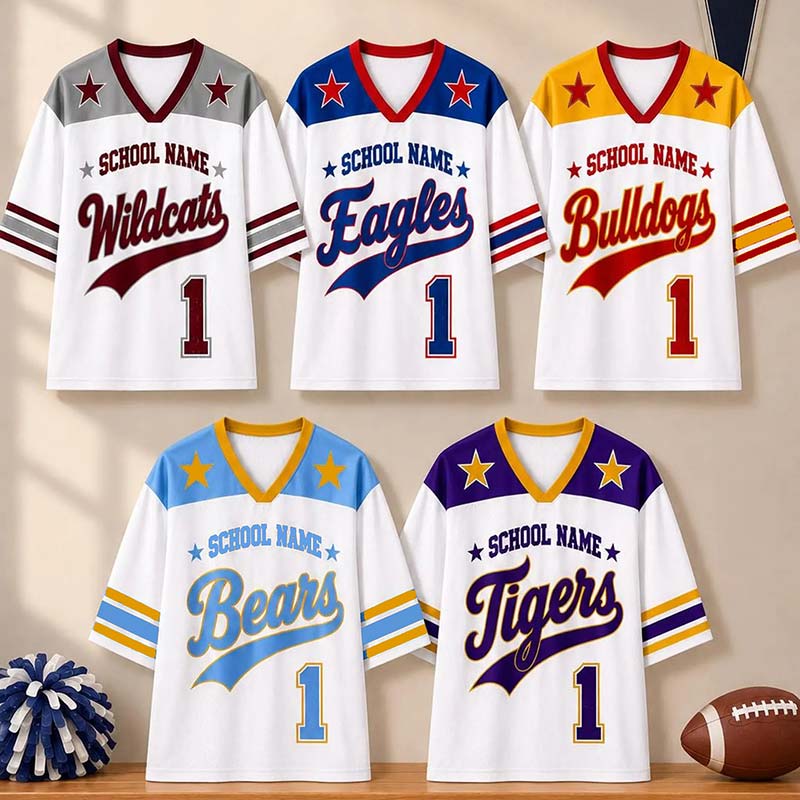 Personalized School Name Mascot And Number Contrast Teacher Mesh Jersey