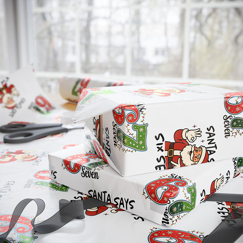 Santa Says Six Seven Funny Meme Teacher Wrapping Paper