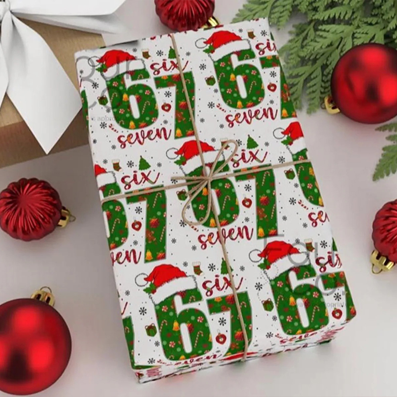 Christmas Vibes Six Seven Teacher Wrapping Paper