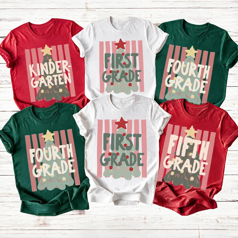 Personalized Jolly Grade Tree Gang Teacher T-Shirt
