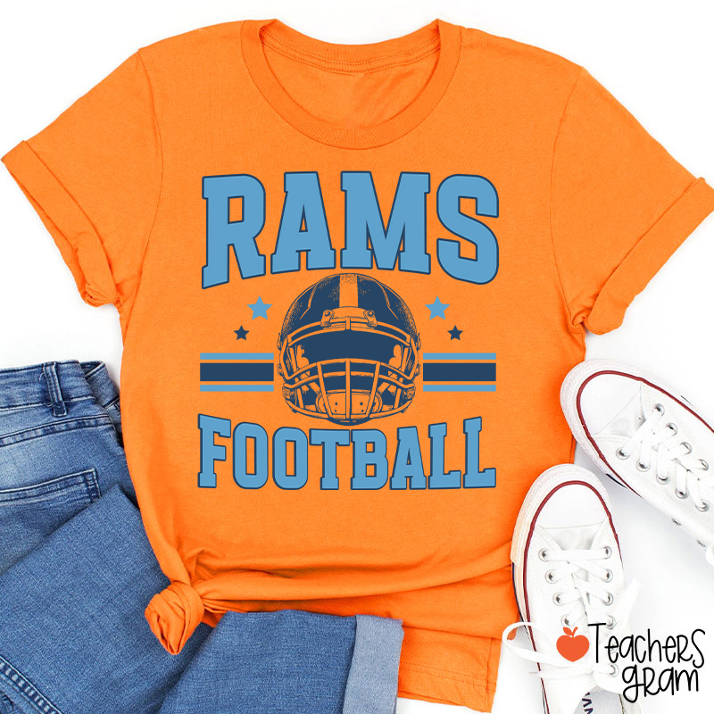 Personalized Mascot Football School Spirit Teacher T-Shirt