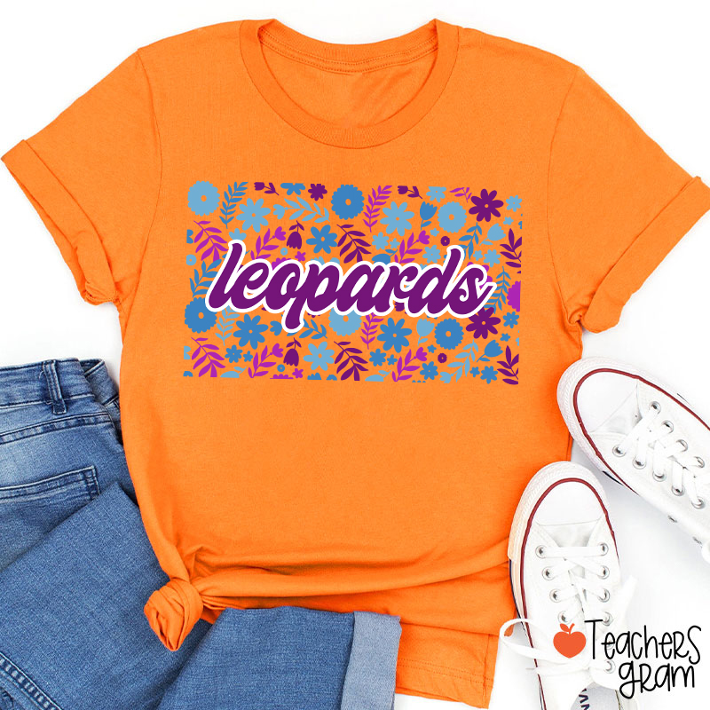 Personalized Mascot Flowers And Plants School Spirit Teacher T-Shirt
