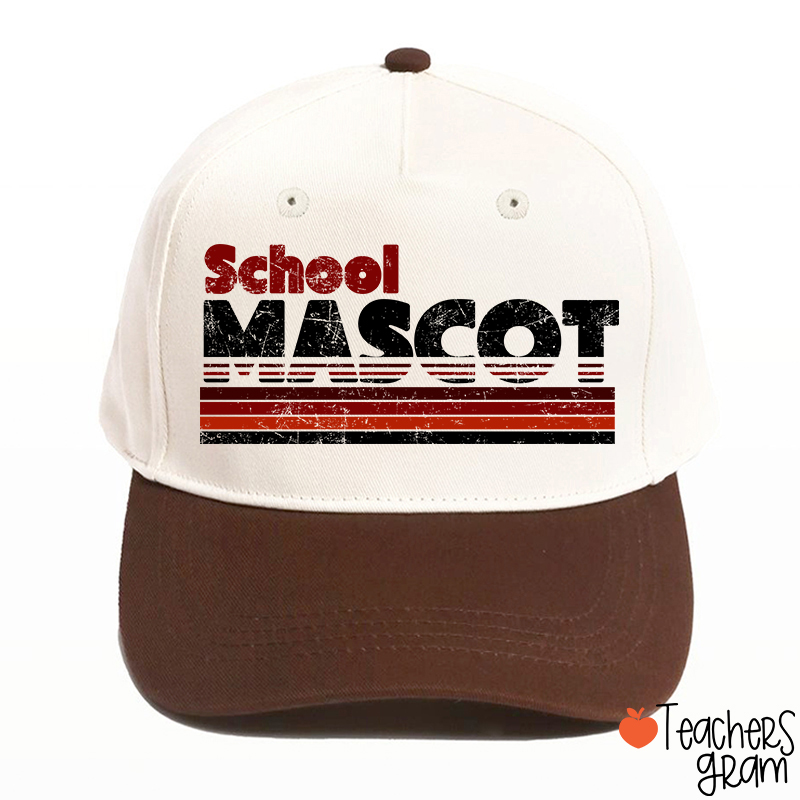 Personalized Mascot And School Name Contrast Color Line Design Teacher Baseball Cap