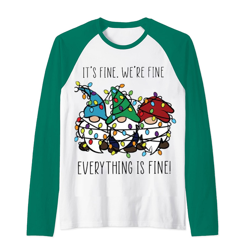 Everything Is Fine Teacher Raglan Long Sleeve T-Shirt