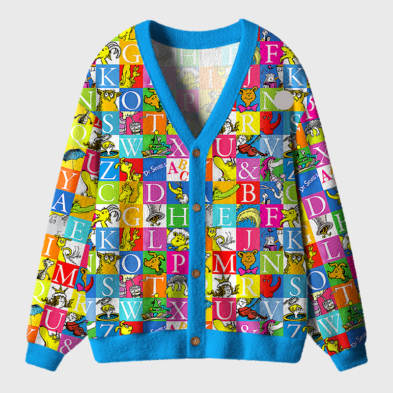 Reading Across the American Alphabet Teacher Ugly Cardigan Sweaters