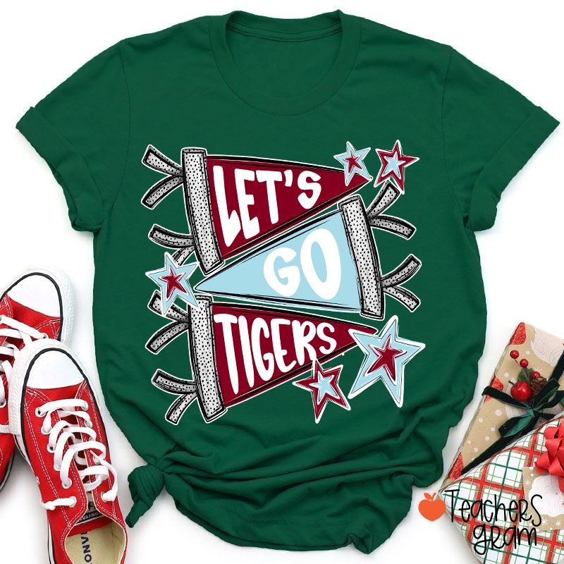 Personalized  Mascot Pennant School Spirit Teacher T-Shirt