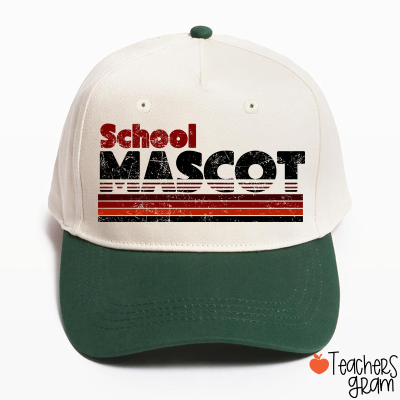 Personalized Mascot And School Name Contrast Color Line Design Teacher Baseball Cap