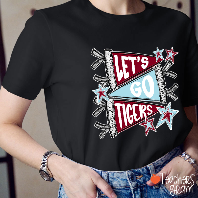 Personalized  Mascot Pennant School Spirit Teacher T-Shirt