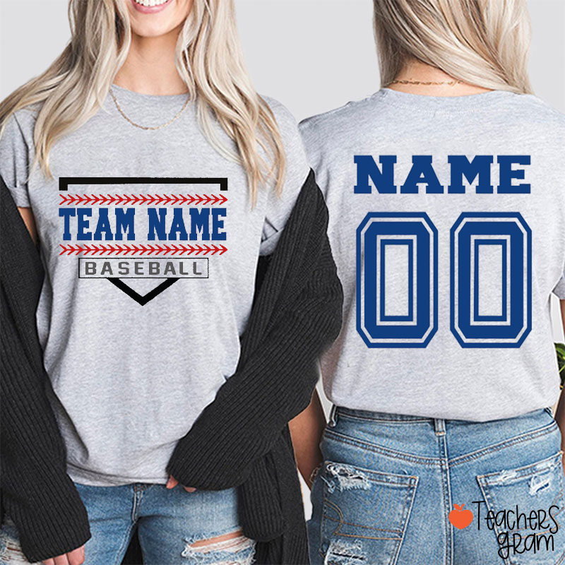 Personalized Sport Team Name Game Day Teacher Two Sided T-Shirt