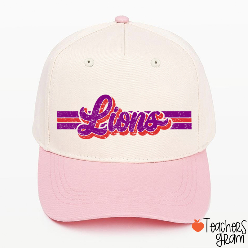 Personalized Mascot Contrast Color Line Teacher Baseball Cap